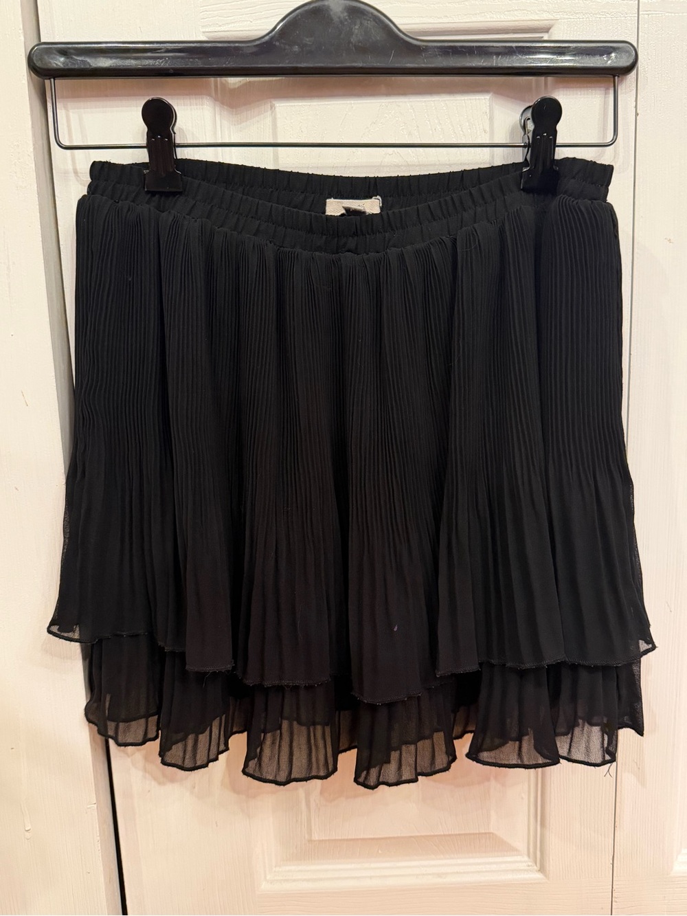 Black Pleated Layered Mini Skirt - Classic Women’s Skirt